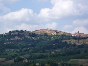 Montepulciano, the city; not to be confused with montepulciano, the grape from further south in Italy
