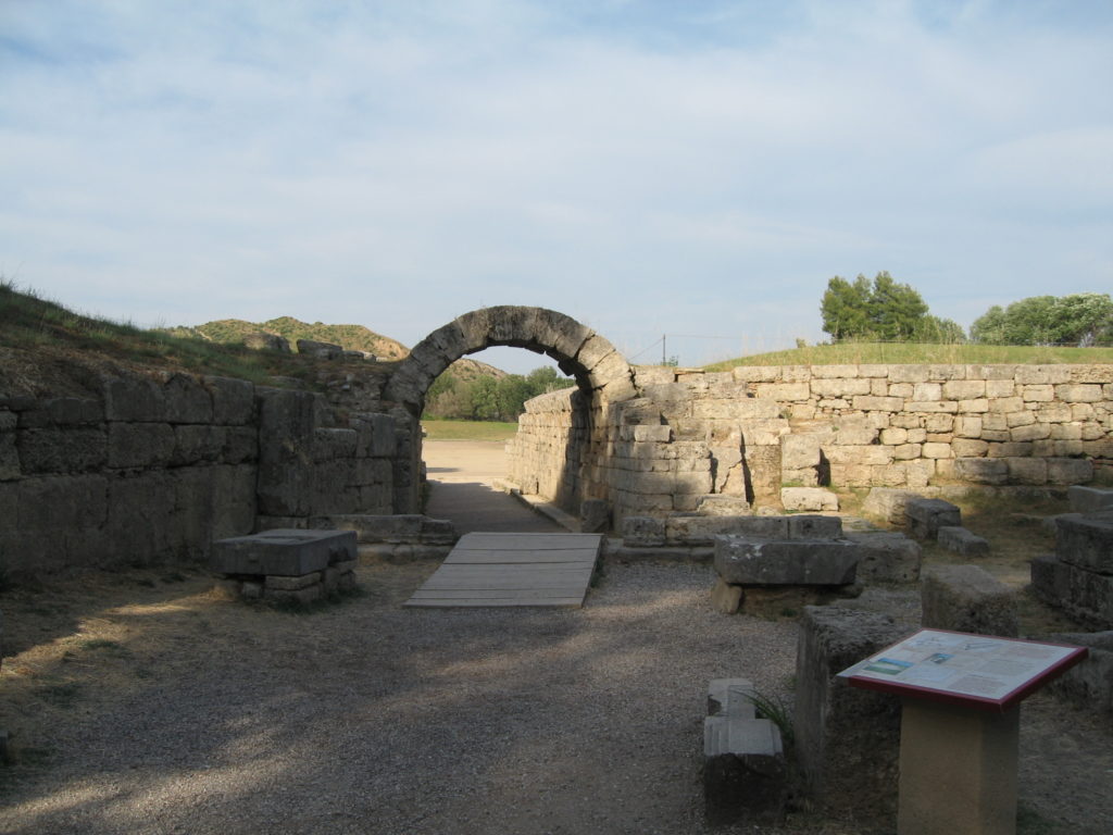 Archaeologic site for Olympic Stadium entrance